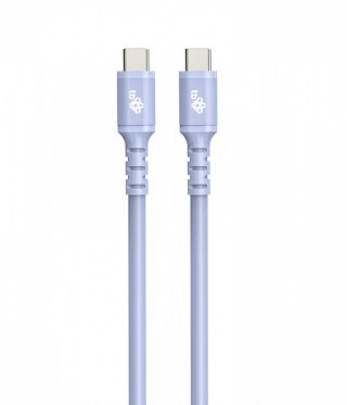 Kabel USB C - USB C 1m silikonowy fioletowy szybkie ładowanie 60W