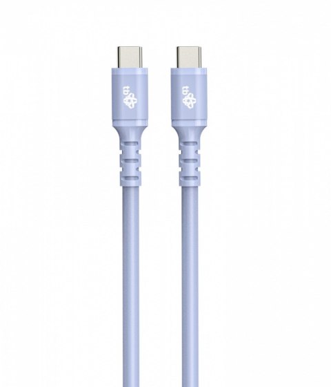 Kabel USB C - USB C 1m silikonowy fioletowy szybkie ładowanie 60W