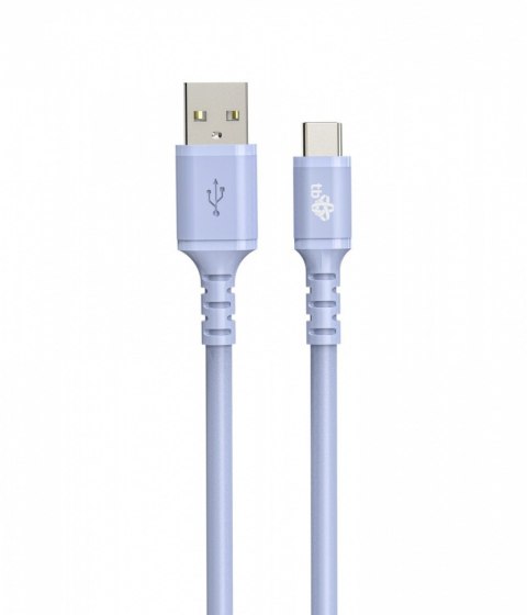 Kabel USB USB C 1m silikonowy fioletowy szybkie ładowanie
