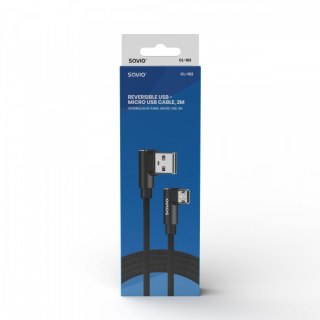 Kabel Savio CL-161 Micro USB USB A 1m odwracalny nylonowy