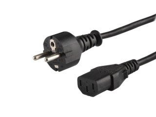 Kabel zasilający Schuko męski IEC C13 1,2m czarny uniwersalny