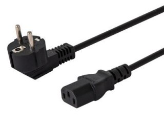 Kabel zasilający Savio Schuko IEC C13 kątowy 1,8m uniwersalny