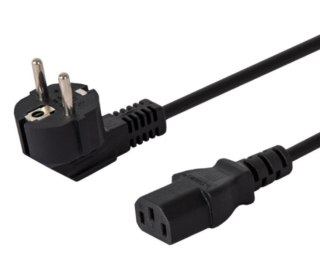 Kabel zasilający Schuko męski IEC C13 kątowy 3m SAVIO CL-146 uniwersalny