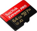 Karta SanDisk Extreme Pro microSDXC 64GB 200 90 MB/s A2 V30 szybka