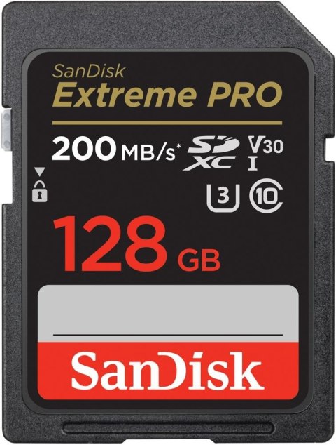 Karta pamięci SanDisk Extreme Pro SDXC 128GB 200 90MBs V30 UHS-I U3