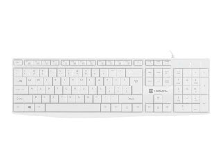 Klawiatura Natec Nautilus US slim 1.8m biała multimedialna