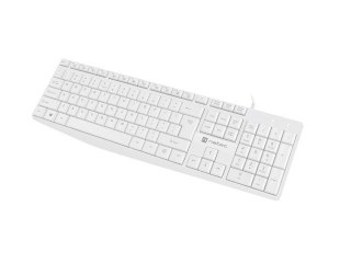 Klawiatura Natec Nautilus US slim 1.8m biała multimedialna
