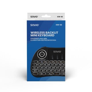 Klawiatura Savio KW-02 podświetlana bezprzewodowa do Smart TV PC