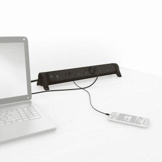 Przedłużacz Legrand 5x2PZ USB A C 1 5m czarny z włącznikiem