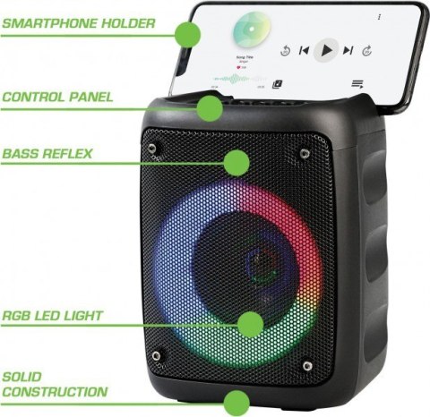 Głośnik Bluetooth Rebeltec STAGE 180 przenośny 18W z RGB i karaoke