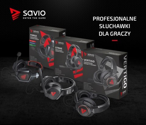 Słuchawki Gamingowe SAVIO Vertigo 7.1 USB z mikrofonem nauszne