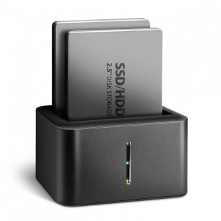 ADSA-D25 MINI stacja dokująca USB 3.2 klonująca 2x SATA 6G 2.5 SSD HDD