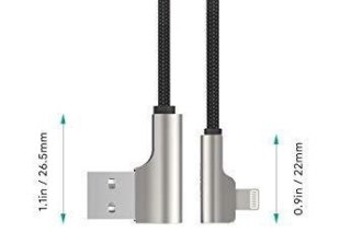 Kabel AUKEY CB-AL01 USB Lightning 2m czarny kątowy MFi ultraszybki