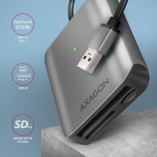 Czytnik kart AXAGON CRE-S3 aluminiowy USB 3.2 Gen 1 szybki UHS-II 3 sloty