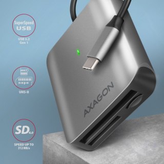 Czytnik kart AXAGON CRE-S3C USB-C 3w1 superszybki UHS-II do SD i microSD