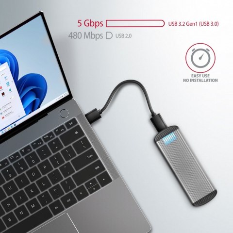 Obudowa zewnętrzna AXAGON EEM2-SA USB 3.2 Gen 1 aluminium M.2 SSD