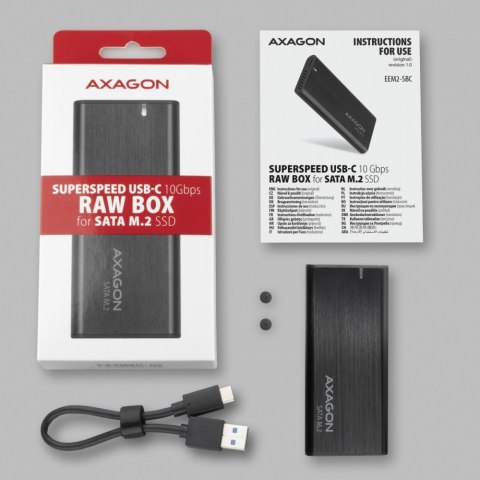 Obudowa zewnętrzna AXAGON EEM2-SBC aluminiowa USB-C 3.2 Gen 2 dla M.2 SATA SSD