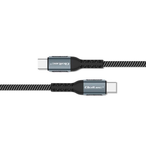 Kabel USB 2.0 typ C 1.5m Qoltec 100W szybkie ładowanie QC 3.0 czarny