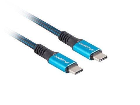 Kabel USB-C M/M USB4 0.5m 100W 8K 60HZ Lanberg czarno-niebieski