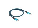 Kabel USB-C M/M USB4 0.5m 100W 8K 60HZ Lanberg czarno-niebieski