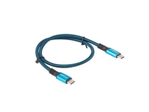 Kabel USB-C M/M USB4 0.5m 100W 8K 60HZ Lanberg czarno-niebieski