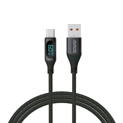 Kabel USB Savio CL-172 USB-C 60W z cyfrowym wyświetlaczem 1m