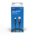 Kabel USB Savio CL-172 USB-C 60W z cyfrowym wyświetlaczem 1m