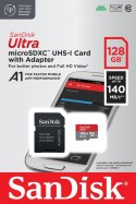 Karta SanDisk Ultra microSDXC 128GB 140MB/s A1 z adapterem SD