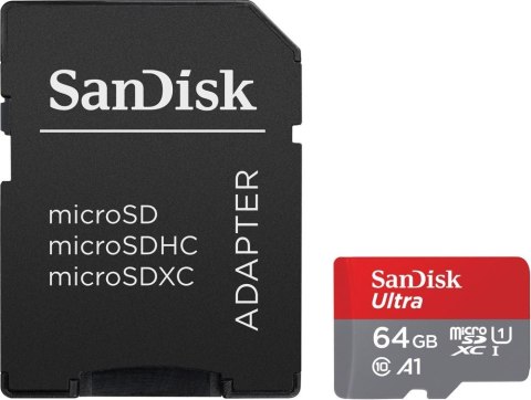Karta SanDisk Ultra microSDXC 64GB 140MB/s A1 z adapterem SD