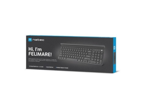 Klawiatura Natec Felimare US Bluetooth 2.4GHz Slim czarna z uchwytem