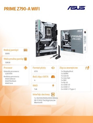 Płyta główna Asus PRIME Z790-A WIFI ATX z DDR5 PCIe 5.0