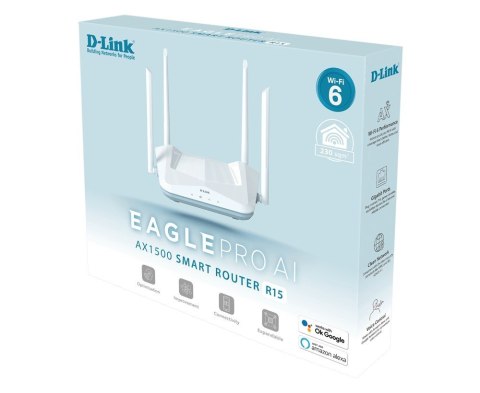 Router D-Link R15 Smart AX1500 Wi-Fi 6 z AI kontrolą rodzicielską