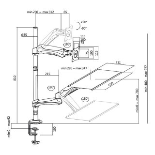 Stelaż do monitora LogiLink biurkowy 13-27 cale maks. 9 kg