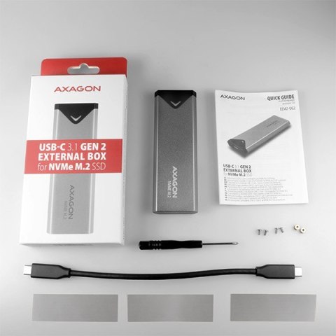 Obudowa zewnętrzna AXAGON EEM2-UG2 USB-C 3.2 Gen 2 aluminiowa NVMe M.2