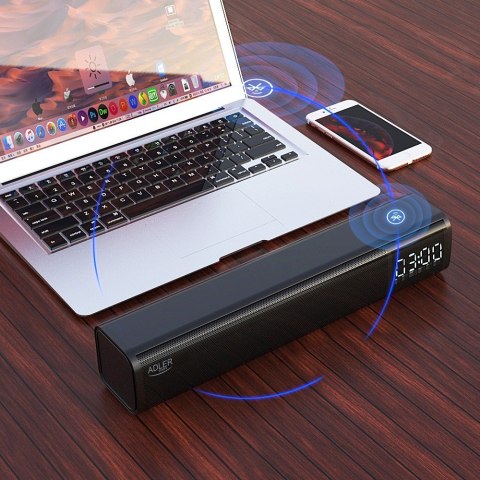 Głośnik z budzikiem Adler AD 1191 mobilny Bluetooth z AUX