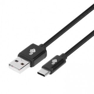 Kabel USB-USB C 1.5m czarny premium Quick Charge do smartfonów