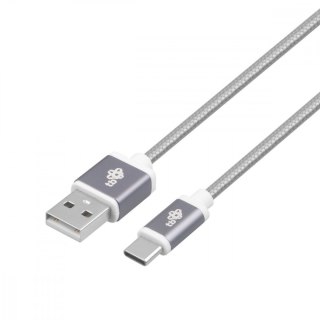 Kabel USB-USB C 1.5m szary premium do ładowania i komunikacji