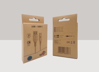 Kabel USB-USB C ekologiczny 1m 2.0 szybkie ładowanie