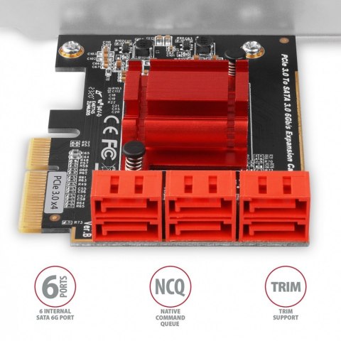 Kontroler PCIe AXAGON PCES-SA6 wewnętrzny SATA 6G 6 portów