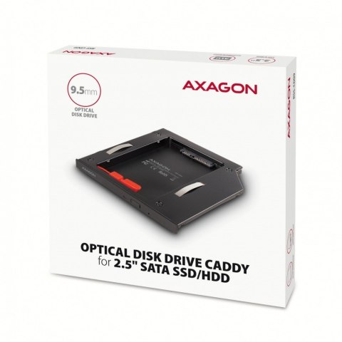 Ramka AXAGON RSS-CD09 do 2.5 SSD-HDD aluminium 9.5mm LED