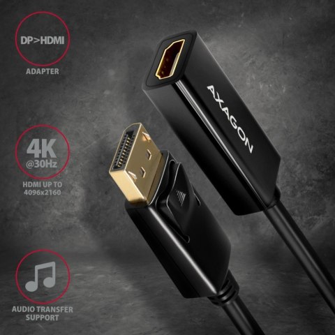 Adapter DisplayPort HDMI AXAGON RVD-HI14N 4K 30Hz kompaktowy