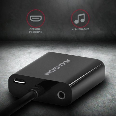 Adapter AXAGON RVH-VGAN aktywny HDMI do VGA Full HD z wyjściem audio
