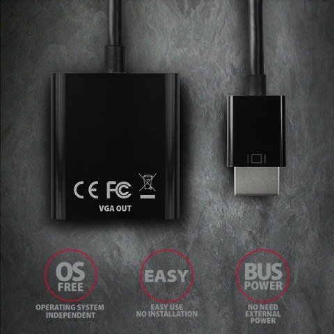 Adapter AXAGON RVH-VGN HDMI do VGA Full HD 1920x1200 aktywny