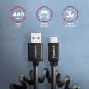 Kabel Twister AXAGON BUCM-AM10TB USB-C USB-A 0.6m szybkie ładowanie czarny