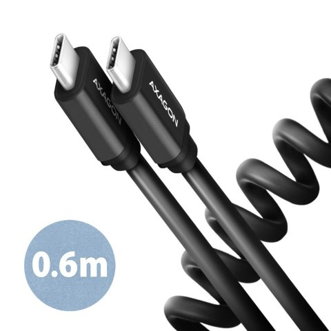 Kabel AXAGON BUCM-CM10TB Twister USB-C 0.6m szybkie ładowanie