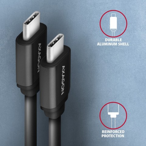 Kabel AXAGON BUCM-CM10TB Twister USB-C 0.6m szybkie ładowanie