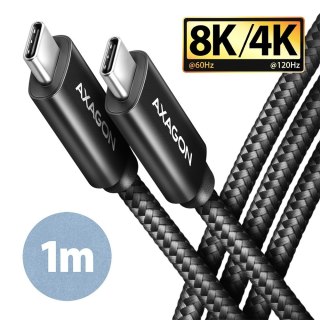 Kabel USB-C AXAGON BUCM432-CM10AB 1m USB4 40Gb/s 8K PD 100W premium