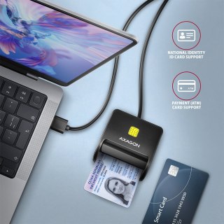 Czytnik kart identyfikacyjnych AXAGON CRE-SM3N USB kompaktowy z 1,3m kablem
