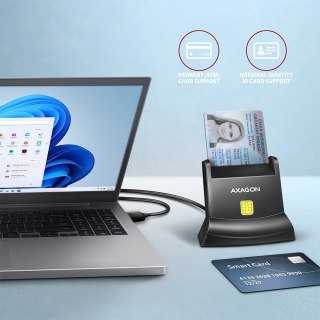 Czytnik kart identyfikacyjnych AXAGON CRE-SM4N USB 1.3m stacjonarny