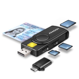 Czytnik kart AXAGON CRE-SMP2A PocketReader USB kompaktowy SD microSD SIM